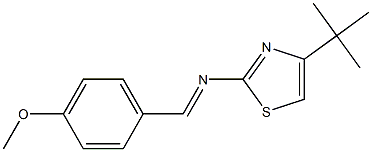 4-tert-Butyl-2-[(4-methoxybenzylidene)amino]thiazole Struktur