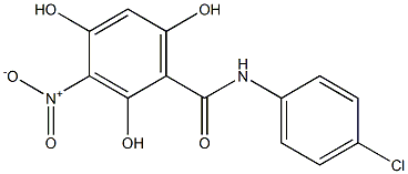 2,4,6-Trihydroxy-3-nitro-N-(4-chlorophenyl)benzamide Struktur