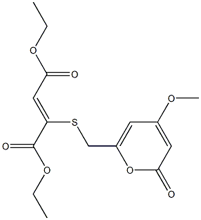 2-[(4-Methoxy-6-oxo-6H-pyran-2-yl)methylthio]fumaric acid diethyl ester Struktur