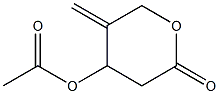 4-Acetoxytetrahydro-5-methylene-2H-pyran-2-one Struktur