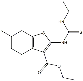 4,5,6,7-Tetrahydro-2-(3-ethylthioureido)-6-methylbenzo[b]thiophene-3-carboxylic acid ethyl ester Struktur