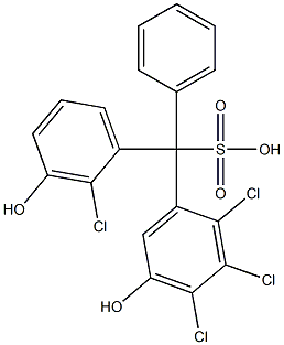 (2-Chloro-3-hydroxyphenyl)(2,3,4-trichloro-5-hydroxyphenyl)phenylmethanesulfonic acid Struktur