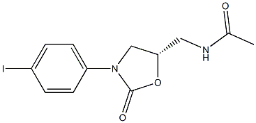 (5S)-5-Acetylaminomethyl-3-[4-iodophenyl]oxazolidin-2-one Struktur