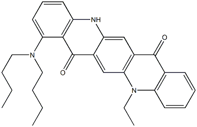 1-(Dibutylamino)-12-ethyl-5,12-dihydroquino[2,3-b]acridine-7,14-dione Struktur