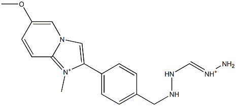 1-Methyl-6-methoxy-2-[4-[2-(aminoiminiomethyl)hydrazinomethyl]phenyl]imidazo[1,2-a]pyridin-1-ium Struktur