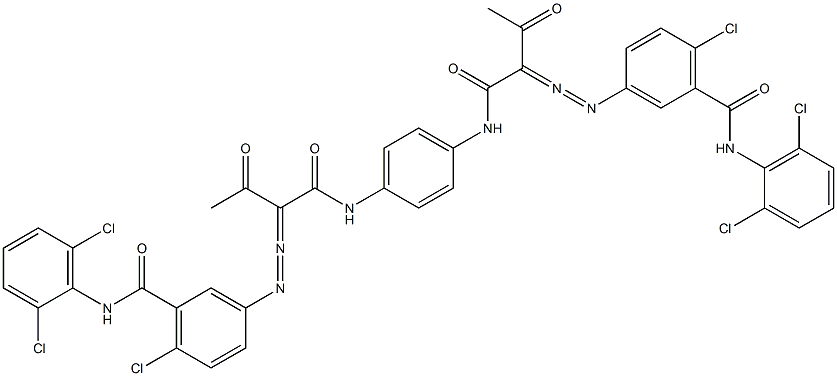 3,3'-[1,4-Phenylenebis[iminocarbonyl(acetylmethylene)azo]]bis[N-(2,6-dichlorophenyl)-6-chlorobenzamide] Struktur