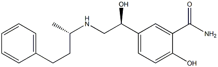 2-Hydroxy-5-[(S)-1-hydroxy-2-[[(S)-1-methyl-3-phenylpropyl]amino]ethyl]benzamide Struktur