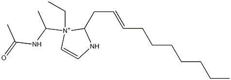 1-[1-(Acetylamino)ethyl]-2-(2-decenyl)-1-ethyl-4-imidazoline-1-ium Struktur