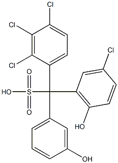 (3-Chloro-6-hydroxyphenyl)(2,3,4-trichlorophenyl)(3-hydroxyphenyl)methanesulfonic acid Struktur