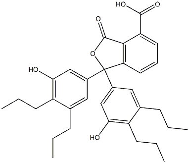 1,3-Dihydro-1,1-bis(5-hydroxy-3,4-dipropylphenyl)-3-oxoisobenzofuran-4-carboxylic acid Struktur