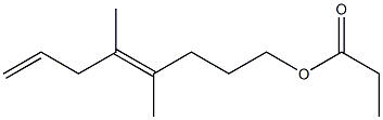 Propionic acid 4,5-dimethyl-4,7-octadienyl ester Struktur