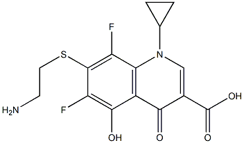 5-Hydroxy-7-(2-aminoethyl)thio-1-cyclopropyl-6,8-difluoro-1,4-dihydro-4-oxoquinoline-3-carboxylic acid Struktur