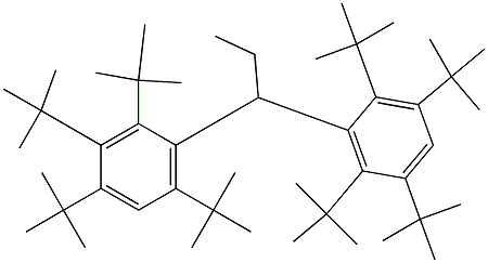 1-(2,3,4,6-Tetra-tert-butylphenyl)-1-(2,3,5,6-tetra-tert-butylphenyl)propane Struktur