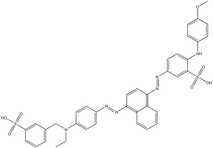 5-[4-[4-[N-Ethyl-N-(3-sulfophenylmethyl)amino]phenylazo]-1-naphtylazo]-2-(4-methoxyanilino)-1-benzenesulfonic acid Struktur