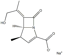 (4R,5S)-6-[(E)-1-(Hydroxymethyl)ethylidene]-4-methyl-7-oxo-1-azabicyclo[3.2.0]hept-2-ene-2-carboxylic acid sodium salt Struktur