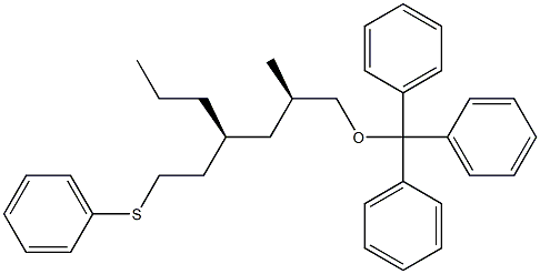 (4S,6R)-4-(2-Phenylthioethyl)-6-methyl-7-triphenylmethoxyheptane Struktur