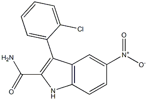 3-(2-Chlorophenyl)-5-nitro-1H-indole-2-carboxamide Struktur