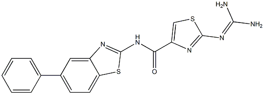 2-(Diaminomethyleneamino)-N-(5-phenyl-2-benzothiazolyl)thiazole-4-carboxamide Struktur