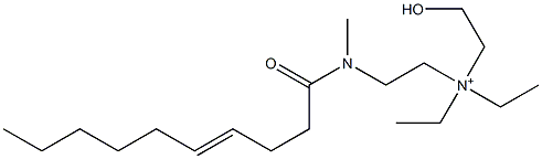 2-[N-Methyl-N-(4-decenoyl)amino]-N,N-diethyl-N-(2-hydroxyethyl)ethanaminium Struktur