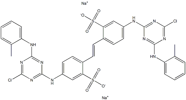 4,4'-Bis[4-chloro-6-(o-methylanilino)-1,3,5-triazin-2-ylamino]-2,2'-stilbenedisulfonic acid disodium salt Struktur