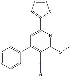 2-Methoxy-4-phenyl-6-(2-thienyl)pyridine-3-carbonitrile Struktur