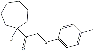 1-(1-Hydroxycycloheptyl)-2-(p-tolylthio)ethanone Struktur