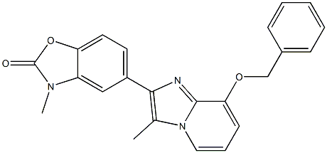 5-[3-Methyl-8-benzyloxy-imidazo[1,2-a]pyridin-2-yl]-3-methyl-benzoxazol-2(3H)-one Struktur