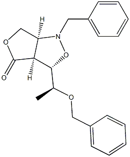 [3S,3aS,6aS]-3-[(S)-1-(Phenylmethoxy)ethyl]tetrahydro-1-benzyl-1H,4H-furo[3,4-c]isoxazol-4-one Struktur