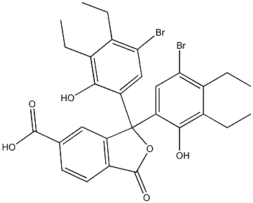 1,1-Bis(5-bromo-3,4-diethyl-2-hydroxyphenyl)-1,3-dihydro-3-oxoisobenzofuran-6-carboxylic acid Struktur