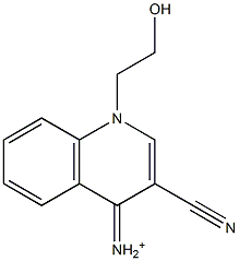 1-(2-Hydroxyethyl)-3-cyano-1,4-dihydroquinolin-4-iminium Struktur