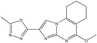 5-Methoxy-2-(5-methyl-1,3,4-oxadiazol-2-yl)-6,7,8,9-tetrahydroimidazo[1,2-a]quinazoline Struktur