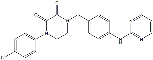 1-(4-Chlorophenyl)-4-[4-(2-pyrimidinylamino)benzyl]-2,3-piperazinedione Struktur