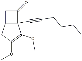 2,3-Dimethoxy-1-(1-hexynyl)bicyclo[3.2.0]hept-2-en-7-one Struktur