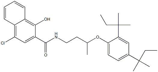 1-Hydroxy-4-chloro-N-[3-(2,4-di-tert-pentylphenoxy)butyl]-2-naphthamide Struktur