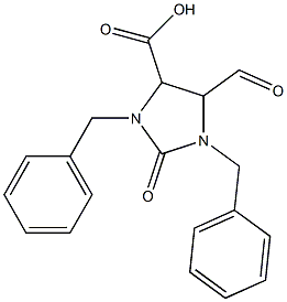 1,3-Dibenzyl-5-formyl-2-oxo-4-imidazolidinecarboxylic acid Struktur