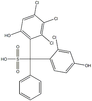 (2-Chloro-4-hydroxyphenyl)(2,3,4-trichloro-6-hydroxyphenyl)phenylmethanesulfonic acid Struktur