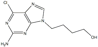 2-Amino-6-chloro-9-(4-hydroxybutyl)-9H-purine Struktur