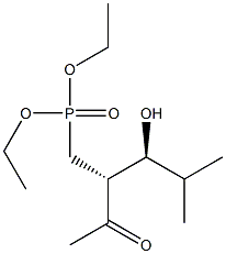 [(2R,3S)-2-Acetyl-3-hydroxy-4-methylpentyl]phosphonic acid diethyl ester Struktur