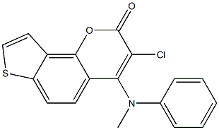 3-Chloro-4-(methylphenylamino)-2H-thieno[2,3-h]-1-benzopyran-2-one Struktur