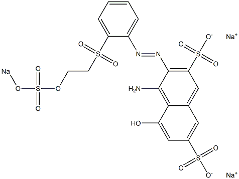 4-Amino-5-hydroxy-3-[o-[2-(sodiooxysulfonyloxy)ethylsulfonyl]phenylazo]-2,7-naphthalenedisulfonic acid disodium salt Struktur