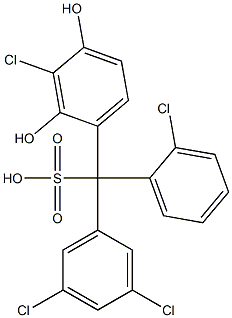 (2-Chlorophenyl)(3,5-dichlorophenyl)(3-chloro-2,4-dihydroxyphenyl)methanesulfonic acid Struktur