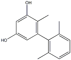 4-Methyl-5-(2,6-dimethylphenyl)benzene-1,3-diol Struktur