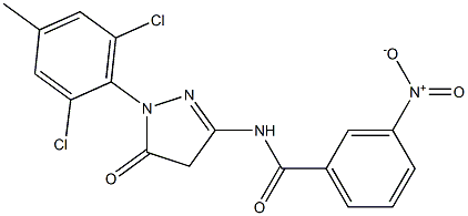 1-(2,6-Dichloro-4-methylphenyl)-3-(3-nitrobenzoylamino)-5(4H)-pyrazolone Struktur