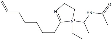 1-[1-(Acetylamino)ethyl]-1-ethyl-2-(6-heptenyl)-2-imidazoline-1-ium Struktur