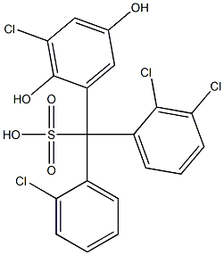 (2-Chlorophenyl)(2,3-dichlorophenyl)(3-chloro-2,5-dihydroxyphenyl)methanesulfonic acid Struktur