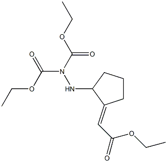 [2-[N,N'-Bis(ethoxycarbonyl)hydrazino]cyclopentan-1-ylidene]acetic acid ethyl ester Struktur