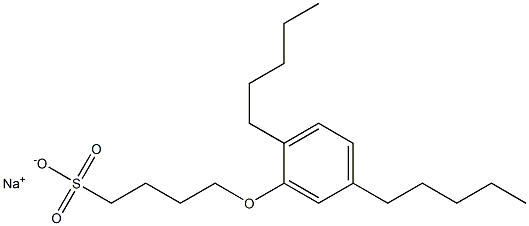 4-(2,5-Dipentylphenoxy)butane-1-sulfonic acid sodium salt Struktur