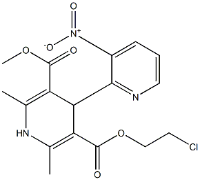 4-(3-Nitropyridin-2-yl)-1,4-dihydro-2,6-dimethylpyridine-3,5-dicarboxylic acid 3-methyl 5-(2-chloroethyl) ester Struktur