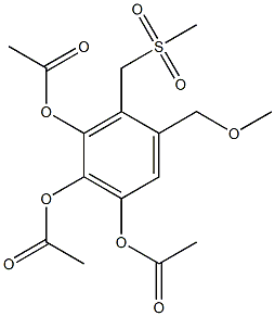 3,4,5-Triacetoxy-2-methylsulfonylmethyl-1-methoxymethylbenzene Struktur