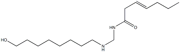 N-[[(8-Hydroxyoctyl)amino]methyl]-3-heptenamide Struktur